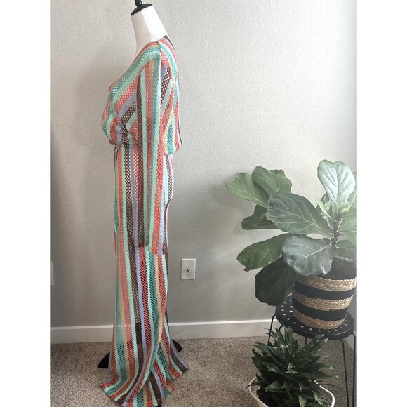 LULI FAMA La Gloria Cubana Swim Dress Maxi Coverup Women's Sz M  Resort Wear NWT - Picture 7 of 16
